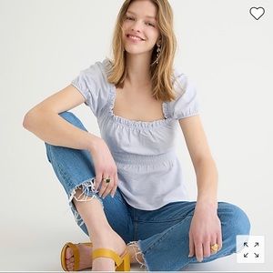 Seersucker Smocked Top